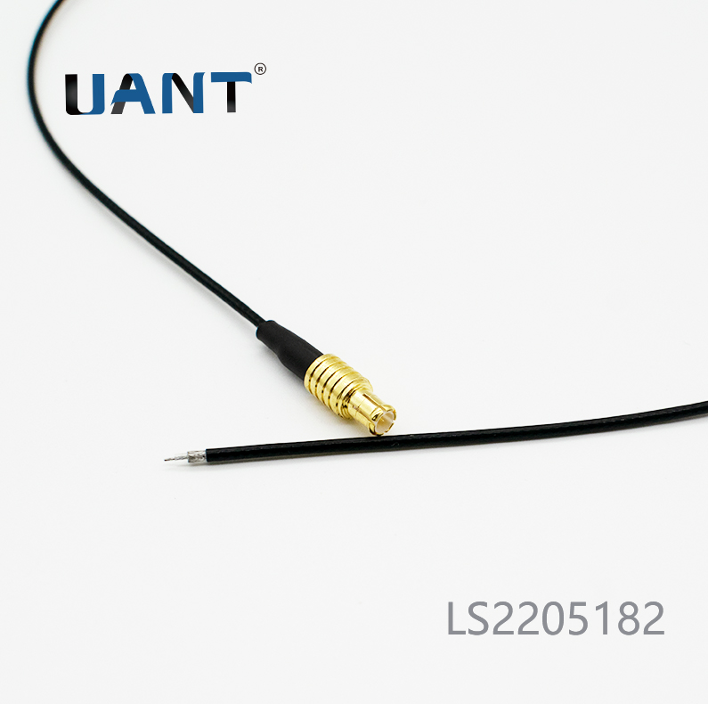 MCX 公頭180度延長線,端剝線1/1.3/2，線長L=470mm（1.37黑色線）